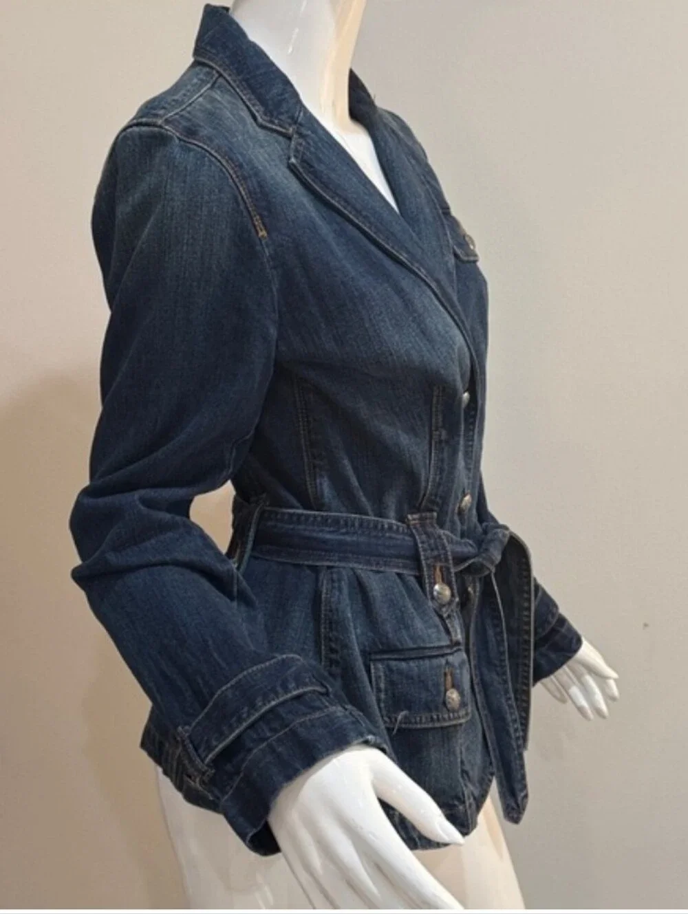 Ralph Lauren LRL Indigo Denim Belted Blazer Jacket Heritage Classic Americana - Picture 4 of 11